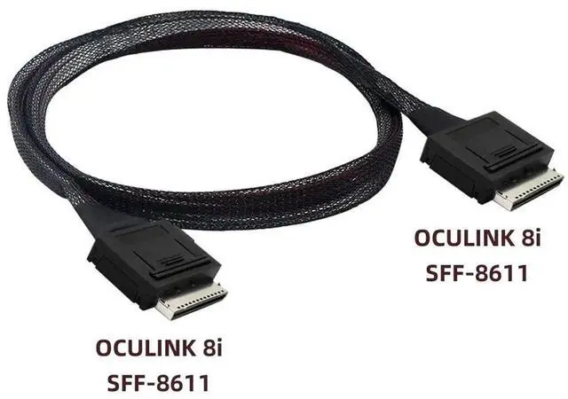 Alt view image 3 of 7 - 50cm OCuLink SFF-8611 8X to SFF-8611 8X PCIe Active SSD Data Cable