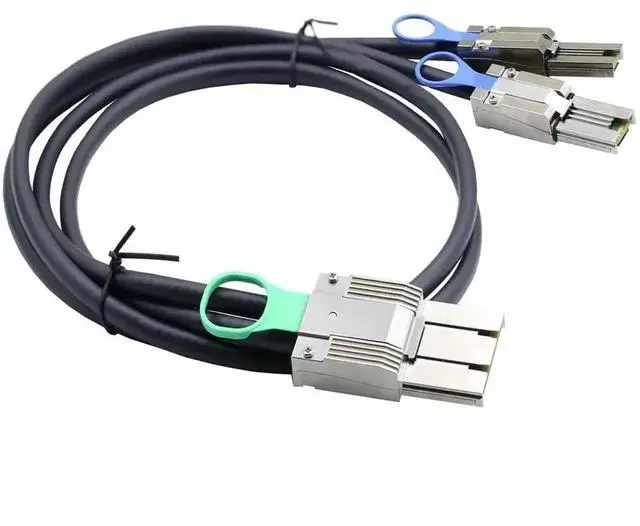 Alt view image 2 of 5 - 50CM Mini SAS HD SFF-8088 8X 68P I/O Male to 2X SFF-8088 26P Male Breakout Adapter Cable