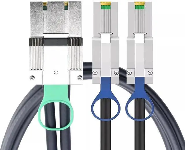 Alt view image 5 of 5 - 50CM Mini SAS HD SFF-8088 8X 68P I/O Male to 2X SFF-8088 26P Male Breakout Adapter Cable