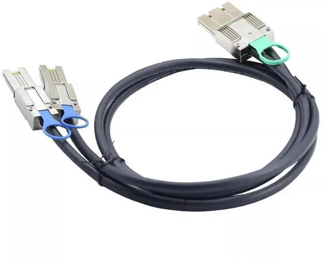 Alt view image 3 of 5 - 50CM Mini SAS HD SFF-8088 8X 68P I/O Male to 2X SFF-8088 26P Male Breakout Adapter Cable