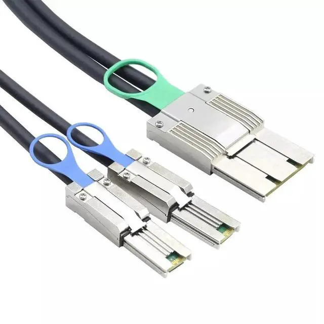 Alt view image 4 of 5 - 50CM Mini SAS HD SFF-8088 8X 68P I/O Male to 2X SFF-8088 26P Male Breakout Adapter Cable
