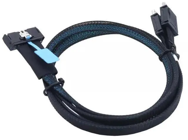 Alt view image 3 of 6 - PCI-E 5.0 MCIO SFF-8654 8I 74P to 2X Oculink SAS SFF-8611 4I Server Adapter Cable 1 Meter, Enterprise High Speed Interconnect Cord