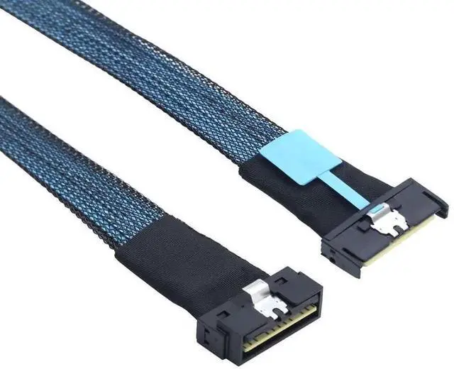 Alt view image 6 of 6 - PCI-E Gen5.0 MCIO 74Pin to Slim SAS Low Profile SFF-8654 74Pin Extension Cable 100CM