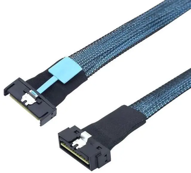 Alt view image 5 of 6 - PCI-E Gen5.0 MCIO 74Pin to Slim SAS Low Profile SFF-8654 74Pin Extension Cable 100CM