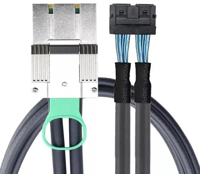 Alt view image 4 of 6 - PCIE Mini SAS HD SFF-8088 8X 68P I/O Male to 8X SFF-8643 36P Male Adapter Cable 100CM