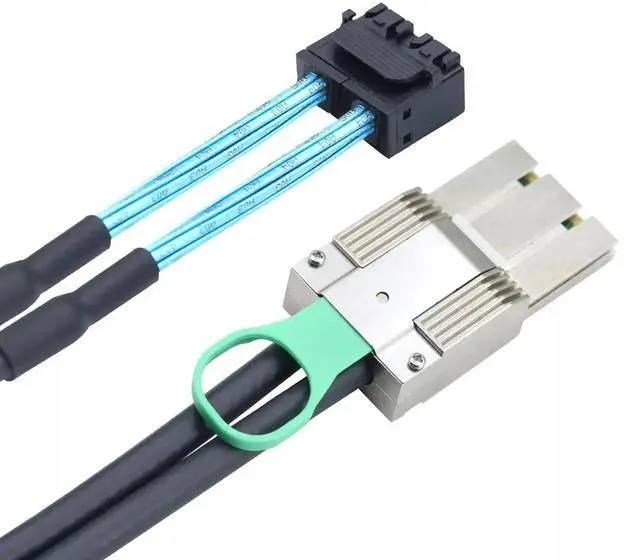 Alt view image 3 of 6 - PCIE Mini SAS HD SFF-8088 8X 68P I/O Male to 8X SFF-8643 36P Male Adapter Cable 100CM