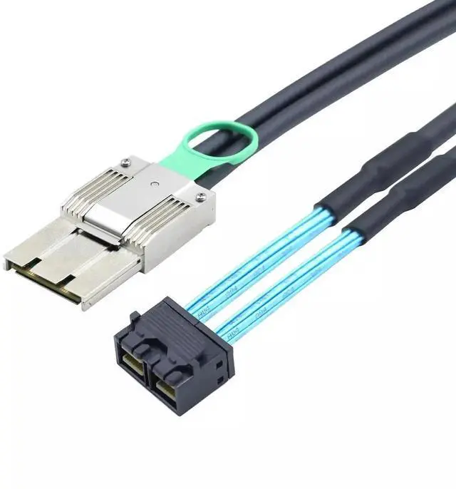 Alt view image 6 of 6 - PCIE Mini SAS HD SFF-8088 8X 68P I/O Male to 8X SFF-8643 36P Male Adapter Cable 100CM