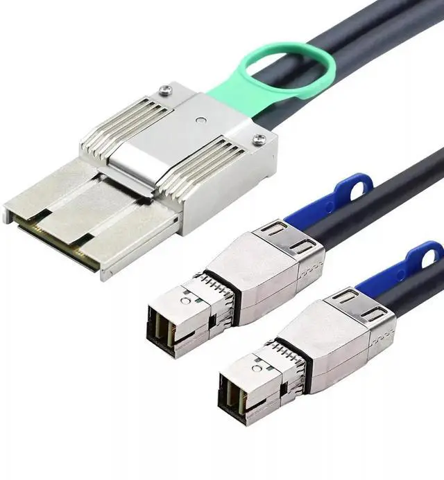 Main image of Mini SAS HD SFF-8088 68Pin Male to 2 Port SFF-8644 36Pin Male Adapter Cable, 2M