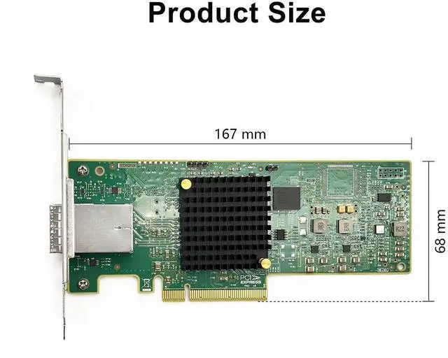 Alt view image 4 of 4 - Broadcom 12G External PCIe SAS SATA HBA Controller Card, Compatible with SAS 9300-8E