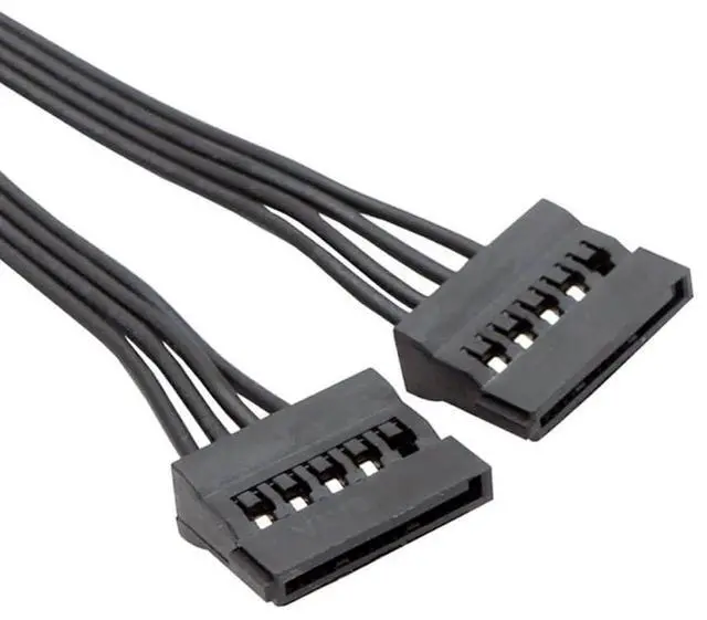 Alt view image 2 of 6 - 22cm 1 to 2 Molex 4 Pin Male to 15 Pin SATA Female Power Cable, SATA Power Splitter Adapter Cord, HDD SSD CD DVD Drive Power Extension Wire 8.6 Inch