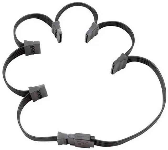 Alt view image 3 of 6 - 70cm 1 to 6 SATA Power Extension Cable, 15 Pin SATA Male to Female Splitter Extender Cord for HDD SSD Hard Drive PC Server Mining 30 Inch