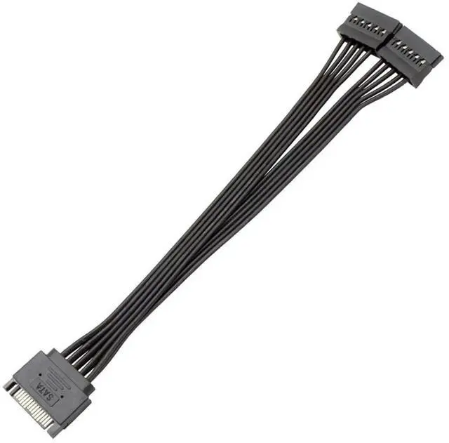 Main image of 15 Pin SATA Power Y-Splitter Cable, SATA Male to Dual Female Power Extension Cord for SSD HDD Hard Drive PC Server