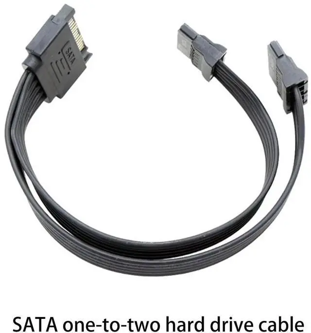 Alt view image 2 of 7 - 15 Pin SATA Power Y-Splitter Cable, SATA Male to Dual Female Power Extension Cord for SSD HDD Hard Drive PC Server