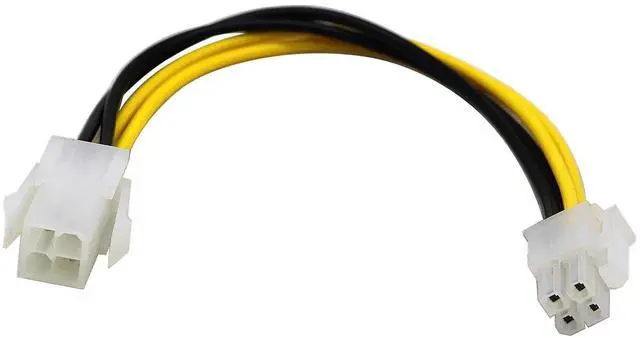 Alt view image 3 of 7 - 2 Pack 20CM 8 Inch 4 Pin Molex M/F CPU Power Extension Cable, ATX 12V 4Pin Male to Female Motherboard Power SATA Extension Cord