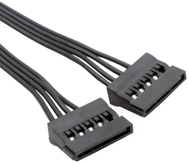 Alt view image 2 of 5 - 22cm 8.6 Inch 1 to 2 SATA Power Extension Cable, 15 Pin SATA Male to Female Splitter Cord for HDD SSD Hard Drive