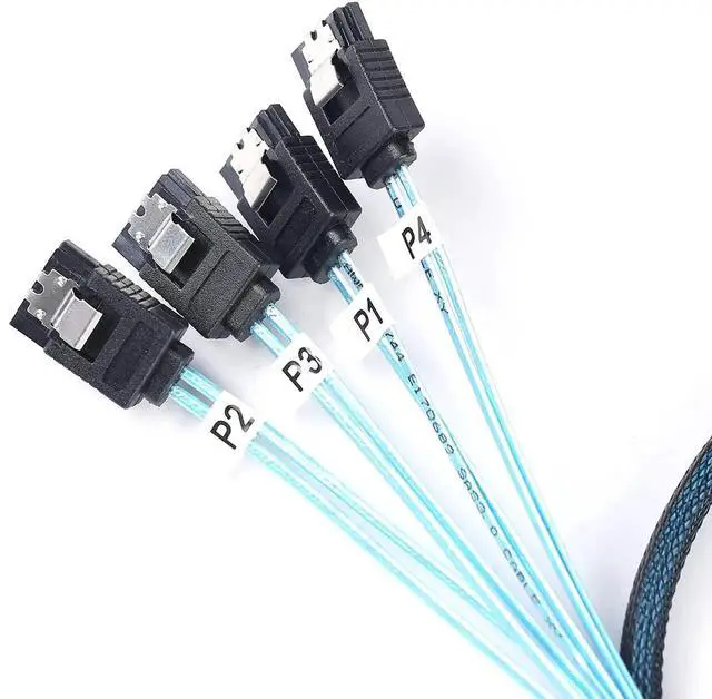 Alt view image 2 of 5 - 1M SFF-8643 Mini SAS HD to SATA Forward Breakout Cable, Server Controller to Hard Drive Connection Cord 3.3FT