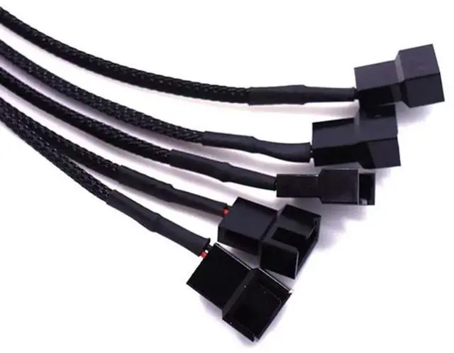 Alt view image 5 of 6 - 27cm 10.6 Inch 1 to 5 SATA to 3/4 Pin Fan Power Adapter Cable, 15Pin SATA to 12V Case Fan Splitter Extension Cord