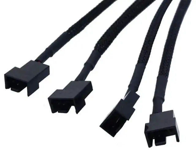Alt view image 2 of 6 - 27cm 10.6 Inch 1 to 4 SATA to 3/4 Pin Fan Power Adapter Cable, 15Pin SATA to 12V Case Fan Splitter Cord