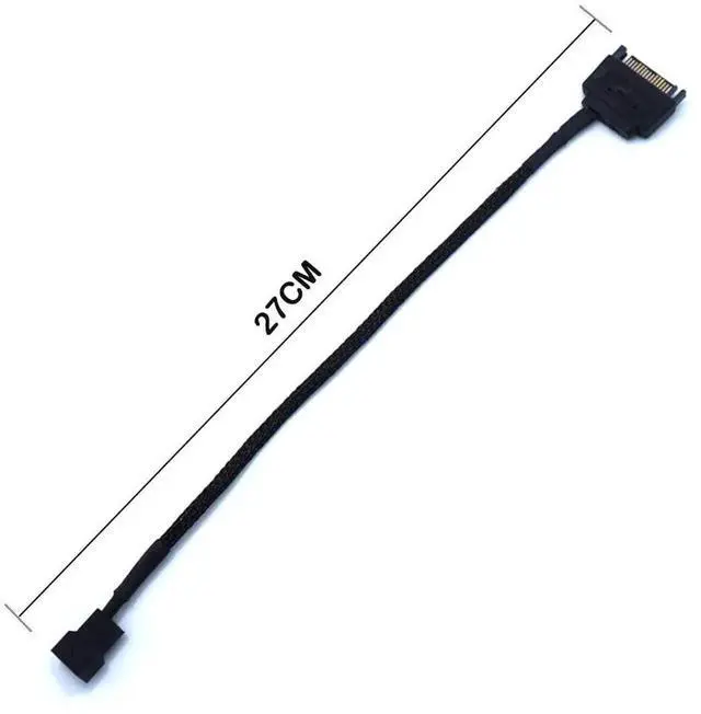 Alt view image 3 of 5 - 27cm 10.6 Inch 1 to 1 SATA to 3/4 Pin Fan Power Adapter Cable, 15Pin SATA to 12V Case Fan Extension Cord