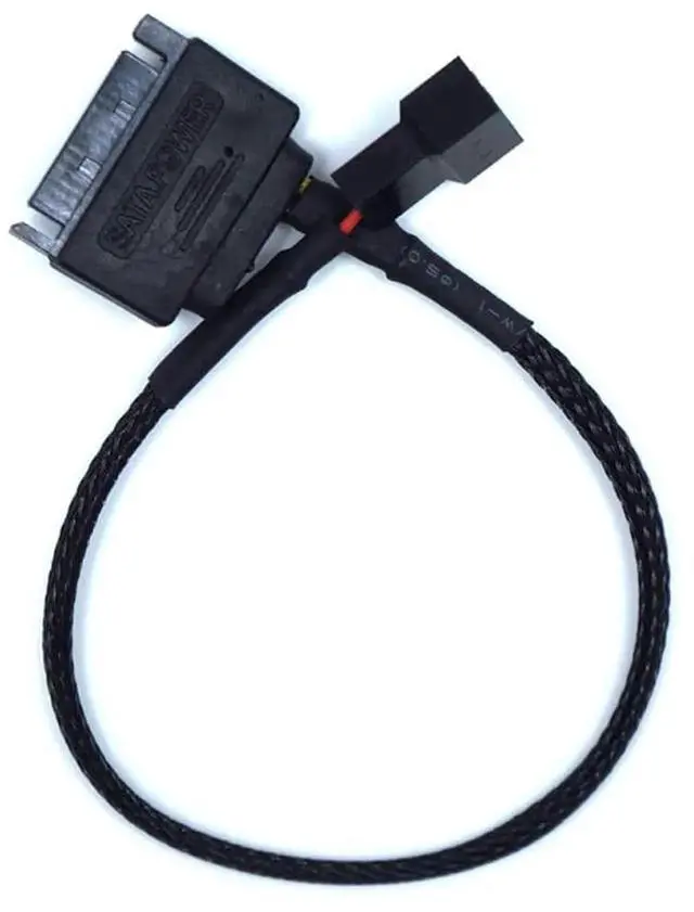 Alt view image 4 of 5 - 27cm 10.6 Inch 1 to 1 SATA to 3/4 Pin Fan Power Adapter Cable, 15Pin SATA to 12V Case Fan Extension Cord