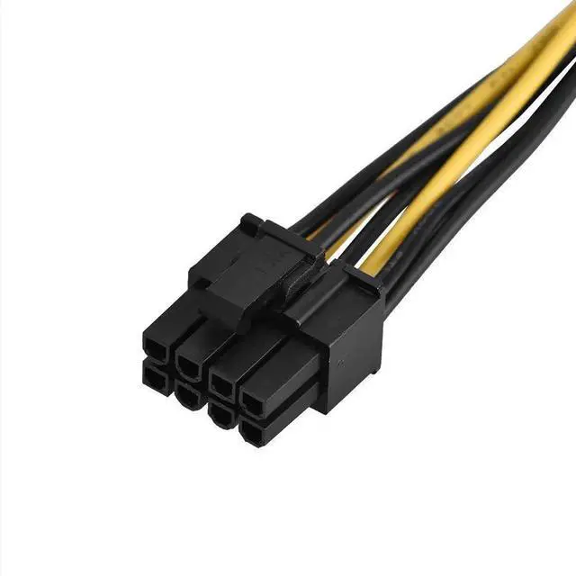 Alt view image 2 of 7 - 8 Inch Dual 15 Pin SATA Male to 8 Pin PCI-E Female Power Adapter Cable for Graphics Card