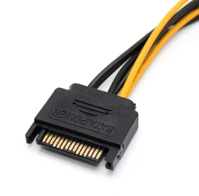 Alt view image 6 of 7 - 2 Pack 20CM 8 Pin PCIe to 15 Pin SATA Power Adapter Cable, PCI-E Graphics Card Power Conversion Cord