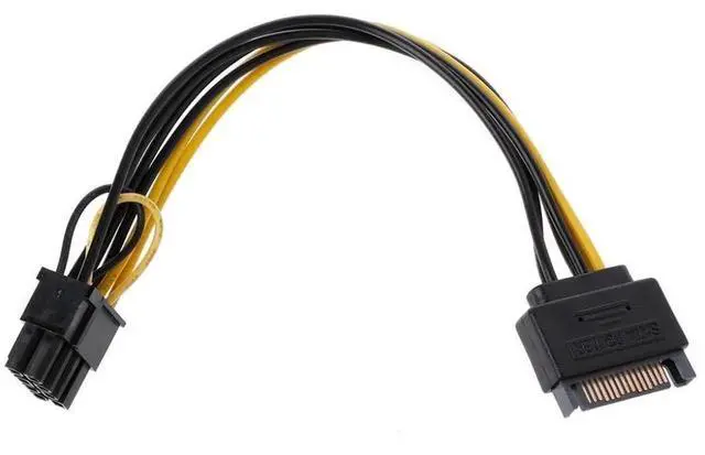 Alt view image 5 of 7 - 2 Pack 20CM 8 Pin PCIe to 15 Pin SATA Power Adapter Cable, PCI-E Graphics Card Power Conversion Cord