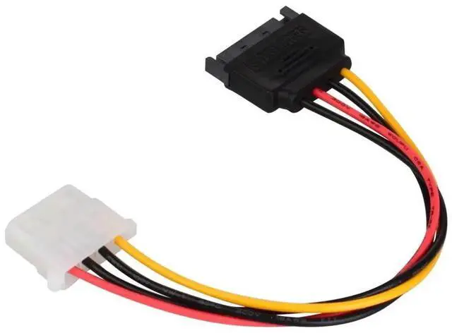 Alt view image 5 of 5 - 3 Pack 7 Inch SATA 15Pin Male to Molex LP4 Female Power Cable Adapter