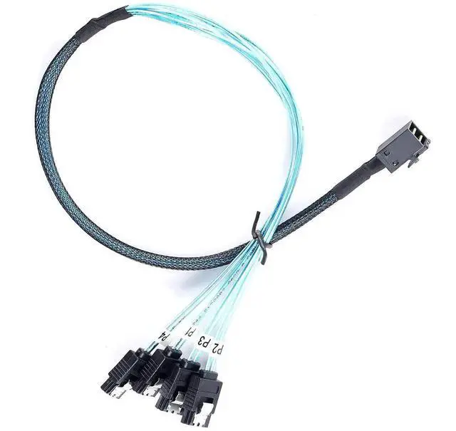 Alt view image 3 of 5 - 0.5M 1.6FT SFF-8643 Mini SAS HD to SATA Forward Breakout Cable Server Controller to Hard Drive Cord