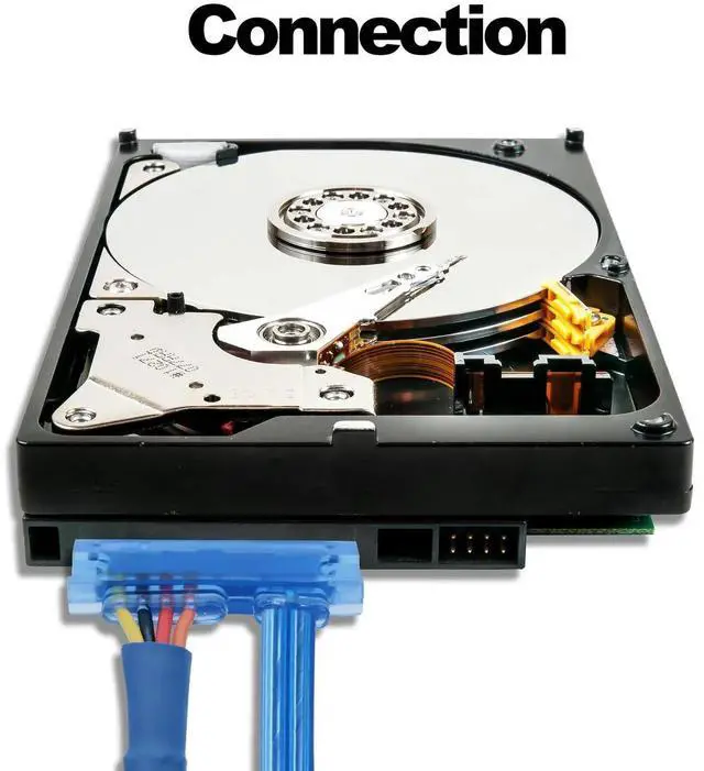 Alt view image 5 of 7 - 2Pcs 50cm 22Pin 2-in-1 SATA III Data Power Combo Cable, 7+15Pin to 7Pin Data + 4Pin IDE Power Extension Cord