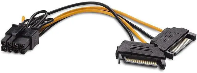 Main image of 20CM 8 Inch 8 Pin PCIe Female to Dual 15Pin SATA Male Power Adapter Cable for GPU