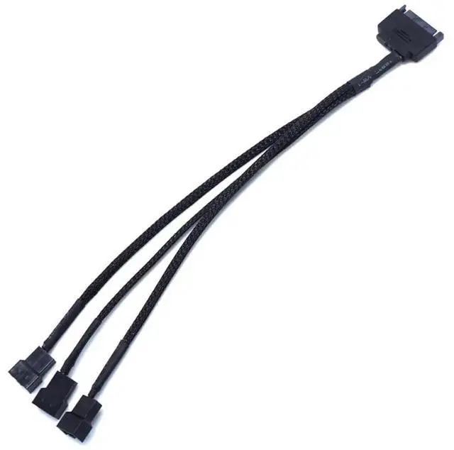 Alt view image 4 of 6 - 27cm 10.6 Inch 1 to 3 SATA to 3/4 Pin Fan Power Adapter Cable, 15Pin SATA 12V Case Fan Splitter Cord