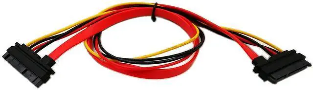 Alt view image 5 of 6 - 50cm 20 Inch Slimline 22Pin 7+15 Pin SATA Male to Female Data Power Combo Extension Cable