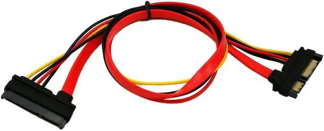 Alt view image 3 of 6 - 50cm 20 Inch Slimline 22Pin 7+15 Pin SATA Male to Female Data Power Combo Extension Cable