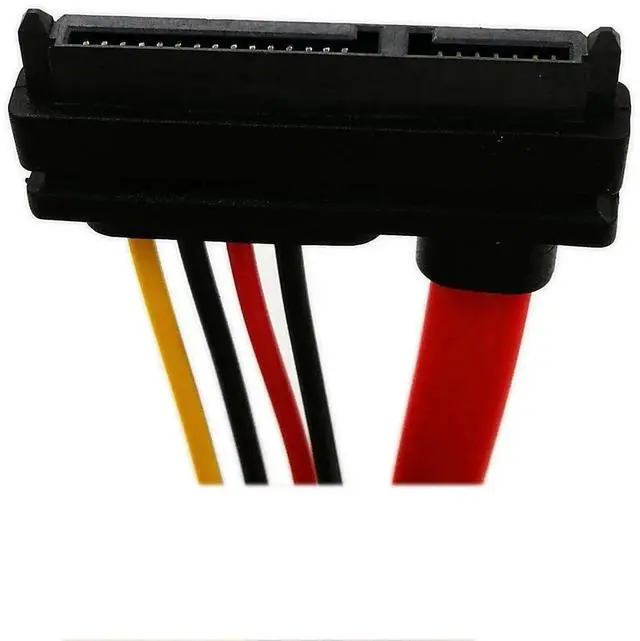 Alt view image 2 of 6 - 50cm 20 Inch Slimline 22Pin 7+15 Pin SATA Male to Female Data Power Combo Extension Cable
