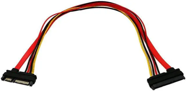 Alt view image 4 of 6 - 50cm 20 Inch Slimline 22Pin 7+15 Pin SATA Male to Female Data Power Combo Extension Cable