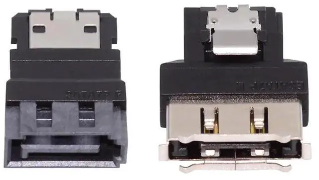 Alt view image 5 of 7 - 2Pcs Portable 7Pin SATA Male to eSATA Female Adapter with Buckle External Extension Connector