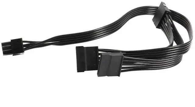 Alt view image 2 of 3 - 20 Inch 6Pin Male to 3 Ports 15Pin SATA Female Modular Power Adapter Cable for Seasonic Antec PSU