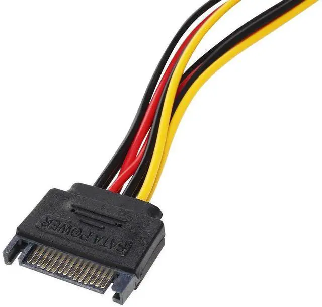 Alt view image 2 of 6 - 2 Pack 7 Inch 15 Pin SATA Male to Dual Female Y Splitter Power Cable for HDD SSD Optical Drive