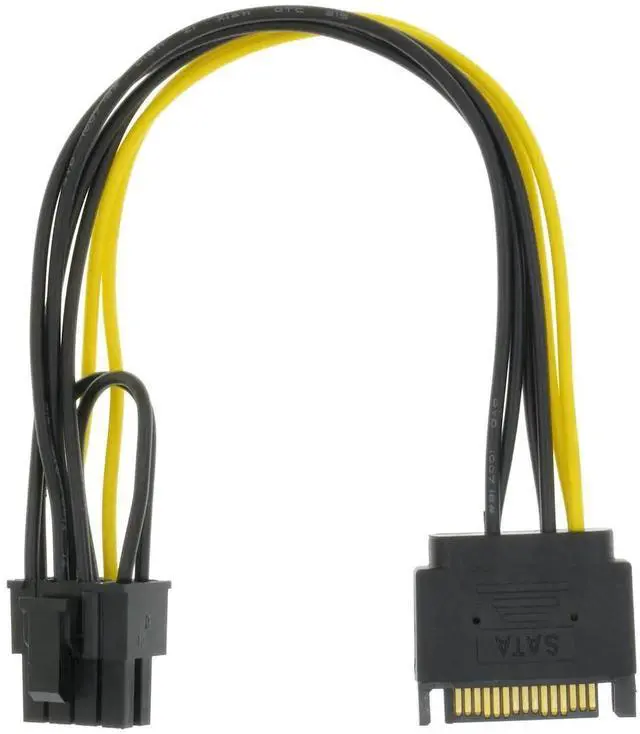 Main image of 8.6 Inch 22cm 15Pin SATA to 6+2 Pin 8Pin Male GPU Power Adapter Cable 1 Pack