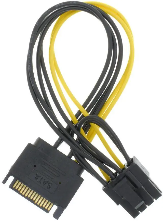 Alt view image 4 of 6 - 8.6 Inch 22cm 15Pin SATA to 6+2 Pin 8Pin Male GPU Power Adapter Cable 1 Pack