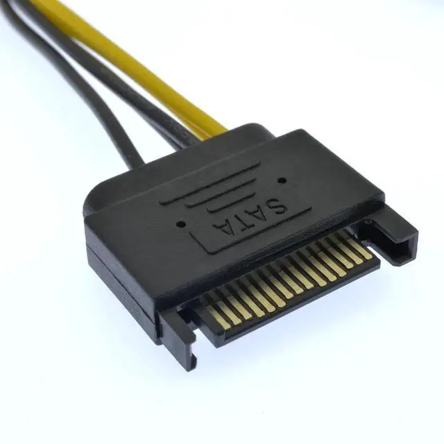 Alt view image 3 of 6 - 8.6 Inch 22cm 15Pin SATA to 6+2 Pin 8Pin Male GPU Power Adapter Cable 1 Pack