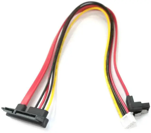 Alt view image 4 of 6 - SATA Combo Cable 7Pin Data + 15Pin Power Cable 4Pin Molex to SATA IDE Optical Drive Power Adapter Cord