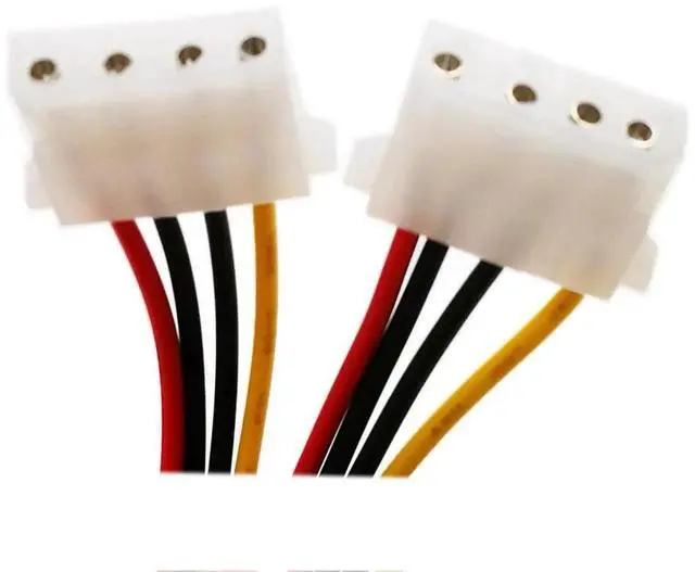 Alt view image 2 of 6 - 6 Inch 15 Pin SATA Male to Dual 4 Pin Molex LP4 Female IDE Power Y Adapter Cable for IDE HDD DVD Drive