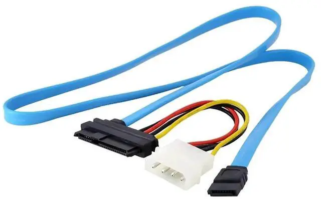 Alt view image 6 of 6 - SFF-8482 SAS 29Pin to SATA 22Pin Hard Drive RAID Cable with 4Pin IDE Power Port