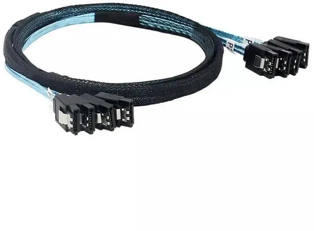 Alt view image 5 of 5 - SAS 4.0 4 Ports SATA 7Pin Female Hard Drive Connection Cable 50CM