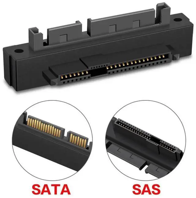 Alt view image 6 of 7 - 90 Degree Right Angle SFF-8482 SAS 22Pin to 7Pin+15Pin SATA Hard Drive RAID Adapter
