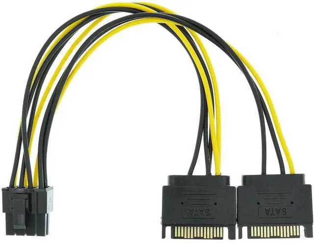 Main image of 8.6 Inch 22cm Dual SATA to 6+2 Pin 8Pin GPU Power Supply Adapter Cable 1 Pack