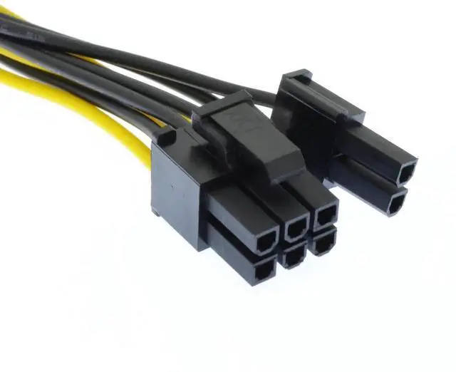 Alt view image 6 of 6 - 8.6 Inch 22cm Dual SATA to 6+2 Pin 8Pin GPU Power Supply Adapter Cable 1 Pack