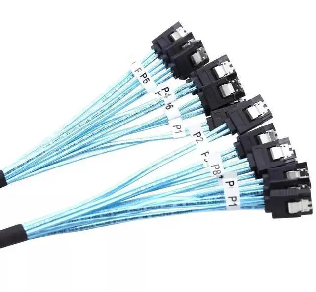 Alt view image 5 of 5 - 50CM 8 Ports SATA 7Pin Female to Female 6Gbps High Speed Hard Drive Data Cable